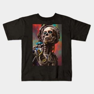 Skeleton Astronaut | Space Skull | Dystopian Art | Skull Astronaut Artwork | Fantasy Astronaut Skull Kids T-Shirt